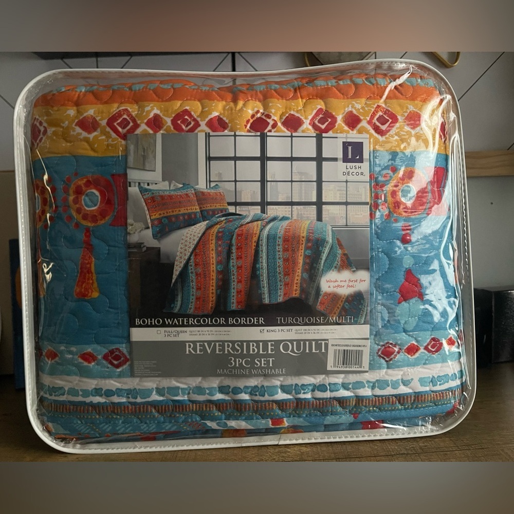 NIB LUSH DECOR BOHO REVERSIBLE 3 PC QUILT SET - Picture 10 of 10